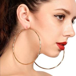 New Open Hoop Drop Earrings